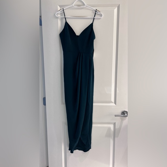 Shona Joy Cocktail Draped Dress, NWT - Size US 4, Colour Seaweed - Picture 3 of 11